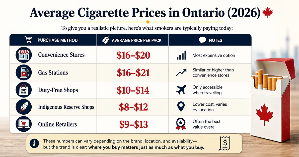 Average Cigarette Prices in Ontario (2026)