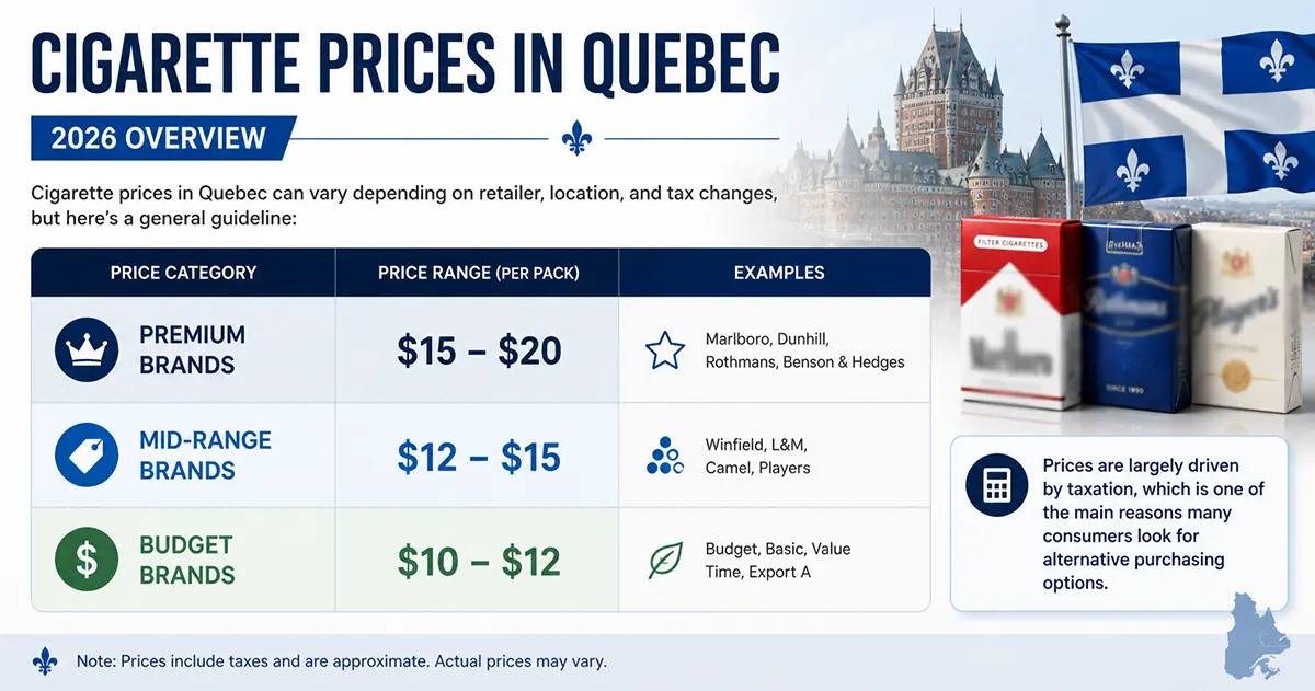 Cigarette Prices in Quebec (2026 Overview)